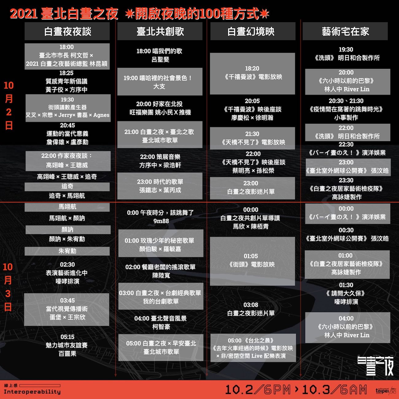 10月活動和旅遊景點❤️十月假日要去哪玩? 1 2021白晝之夜節目總表